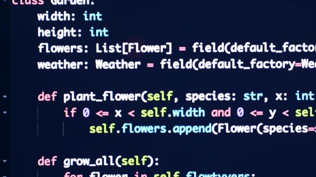 Developer software programming python code with chat bot AI. HTML code on lcd screen. Developer working on source codes on computer at office. Modern technologies, web design. Python programming