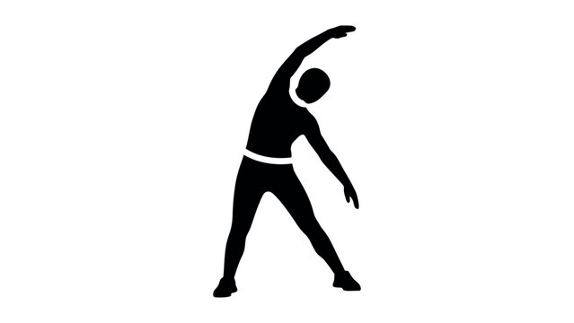Stretching Exercise Silhouette Fitness Icon Vector