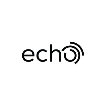 typography text echo logo design, word mark echo logo vector template	