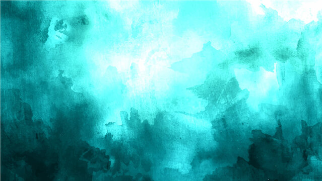 Vector Abstract ethereal painting with an expressive palette turquoise hues evoking feelings of serenity and mystery.