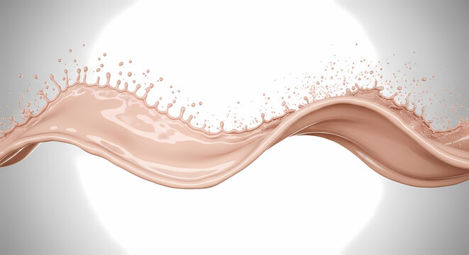 A dynamic splash of creamy beige liquid creates an elegant wave.