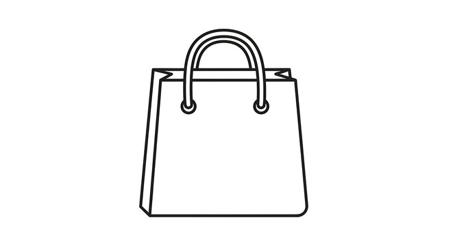 Black and white of a hanging handbag with shoulder strap purse