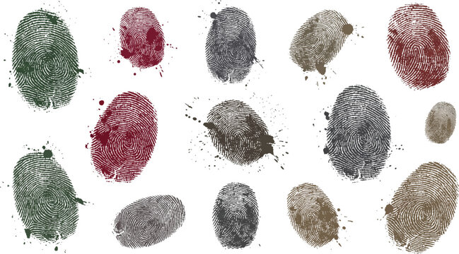 Grunge stamp collection diverse fingerprint textures for distressed design elements
