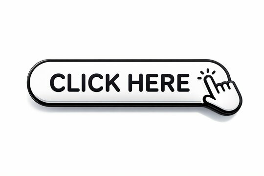 Click here button with finger icon illustration