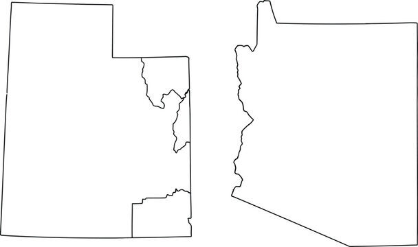 Utah arizona state map outline Vector