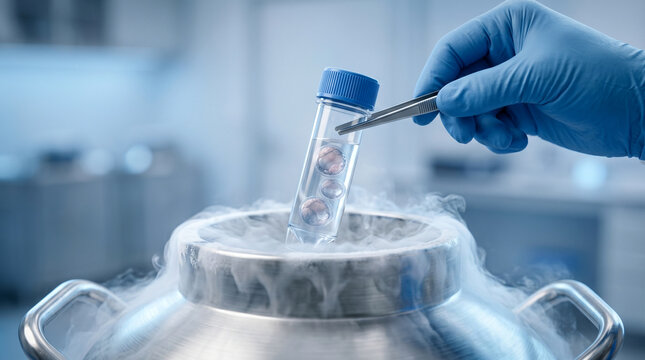 Transferring Human Embryos into Liquid Nitrogen Tank for Long Term Cryogenic Storage