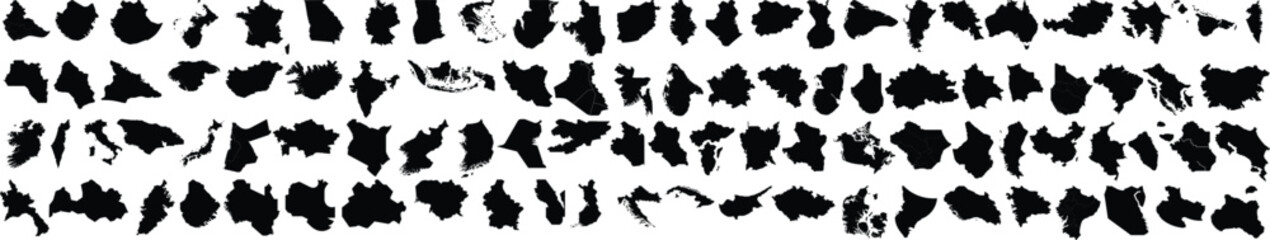 world country map silhouettes isolated on white background showing different geographic shapes vector illustration set design © MASUD TAREK BABU