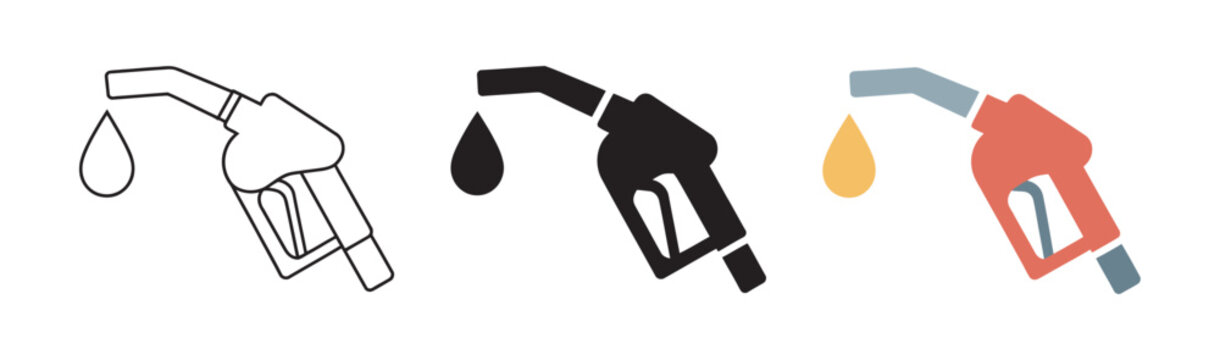 Refuel gun icon on transparent background vector illustration