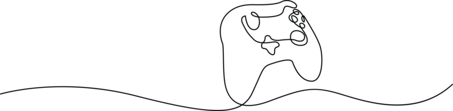 Line drawing of video game controller Vector
