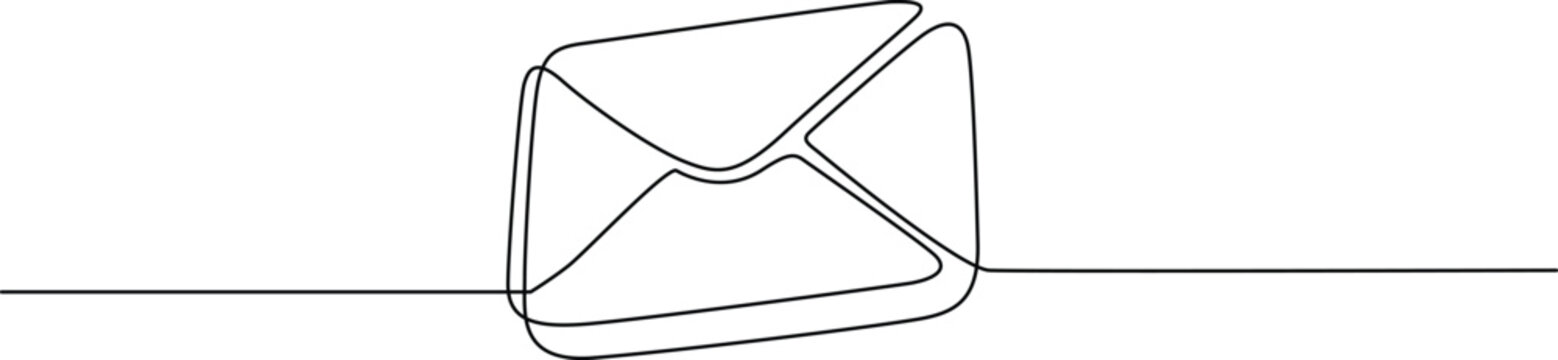Minimalist envelope icon with open flap design Vector