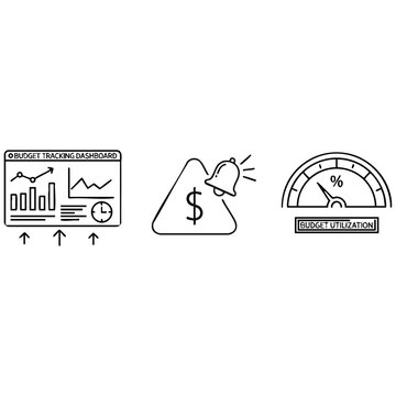 Loan Management and Real Time Business Analytics Icon Set