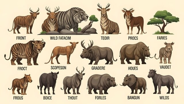 A comprehensive collection of diverse prehistoric animals and fantasy creatures, showcasing a variety of species and their unique characteristics