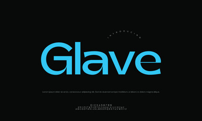 Obraz premium Glavetypography logo design featuring bold sans-serif lettering on a black background typography branding lettering minimalist identity alphabet creative corporate template headline
