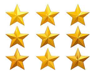 Obraz premium Nine golden, five-pointed stars arranged in a 3x3 grid