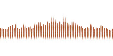 A digital blue audio waveform pulses across a technology backdrop as a vector illustration of electronic music frequency lines and sound wave equalizer graphs © Fahid