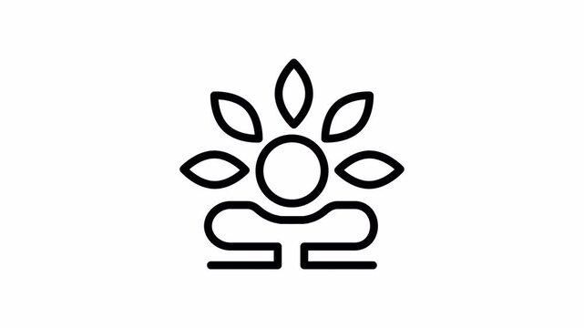 spa salon solarium  logo emblem sign line animation video footage motion graohics 
