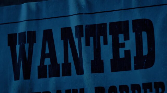 Rain Falls On Wanted Poster Wild West Detail
