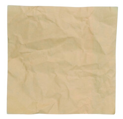 Fototapeta premium a crumpled piece of brown paper isolated on transparent background
