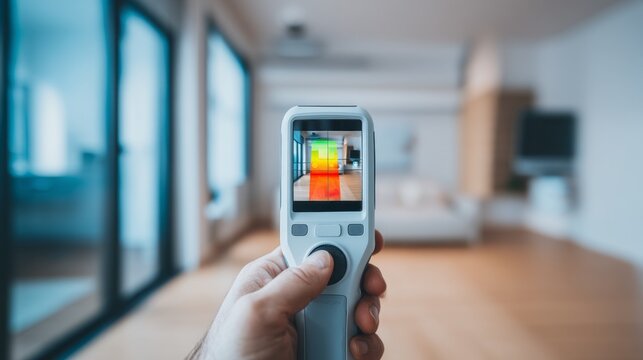 Thermal Camera Displaying Temperature Variations Indoors
