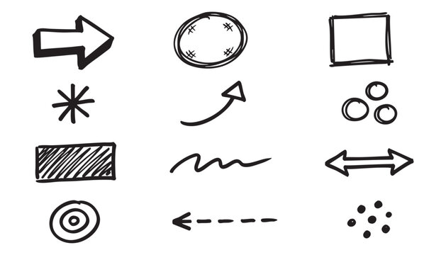 Set of hand-drawn yellow quote boxes and speech bubbles. Vector sketch doodle style quotation marks and text frames on white.