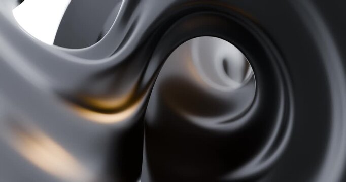 Abstract metallic swirl tunnel background looping animation