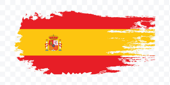 Spain Flag Brush Stroke Vector - Hecho en Espa&ntilde;a Grunge Painted Spanish Flag Design