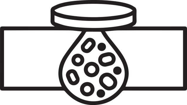 High-resolution vector icon of a microscope slide showing stained blood cells under oil immersion microscopy for medical education, laboratory documentation, pathology reports, scientific