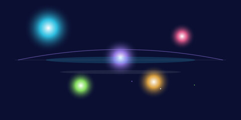 Solar system planets with orbits and sun vector illustration Vector © MstKulsuma