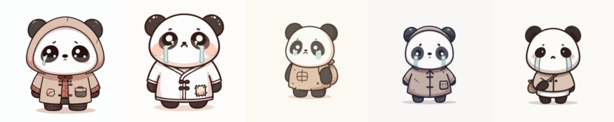 vector of a beggar panda with a sad expression © sarah16blakeyxh2