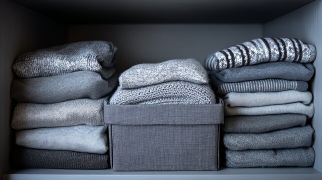 Neatly Folded Clothes Organized in Donation Boxes