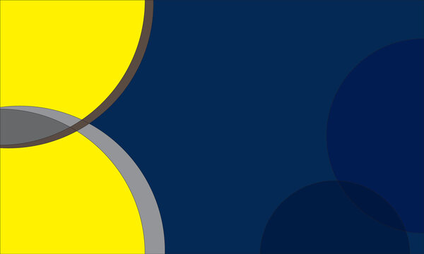 Abstract background vector with blue sky and space featuring a colorful 3d sphere icon and yellow circle design element for a business web logo symbol