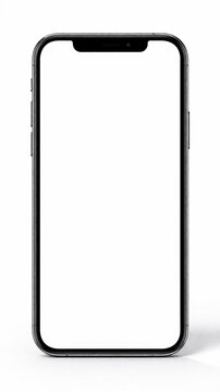 Smartphone with Blank Screen: Modern smartphone featuring sleek design, blank screen for content display, illustrating technology, communication and digital applications.