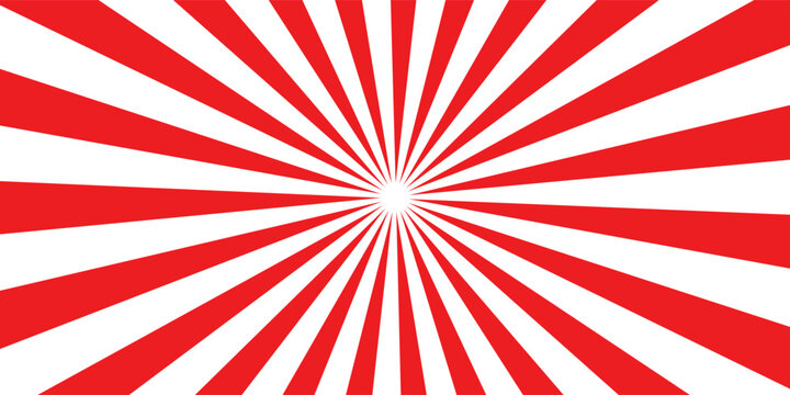 large red and white japanese rising sun