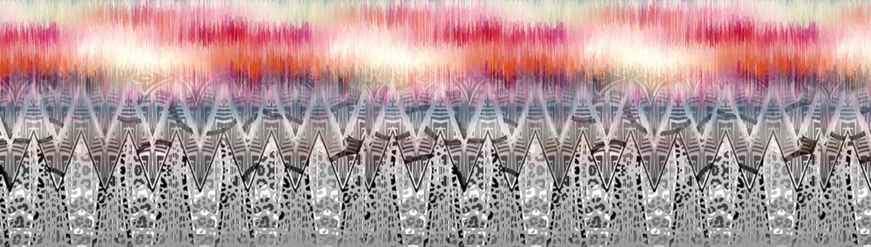 A beautiful abstract colorful textile border for all prints.