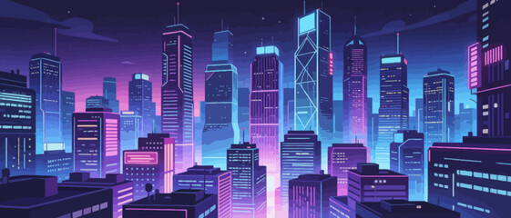 Futuristic cityscape at night © Canis