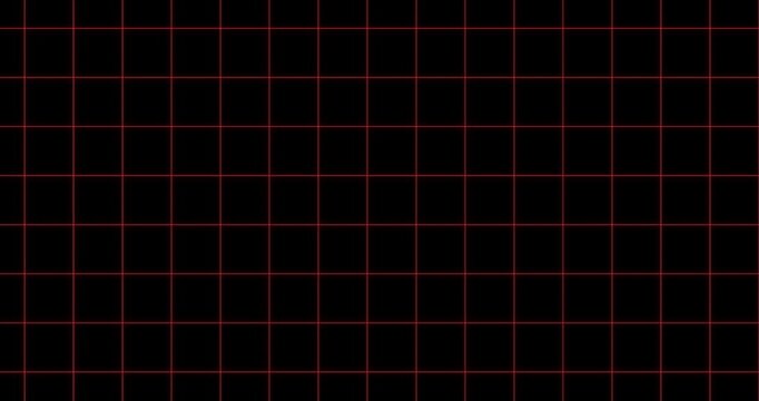 Abstract red grid pattern background seamless loop 4k