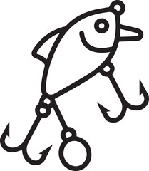 Premium Floating Fishing Lure with Weight Vector Icon for Angling Guides, Fishing Tutorials, Outdoor Gear Branding, Sports Retailers, Fly Fishing Instructionals, Recreational Anglers © anton