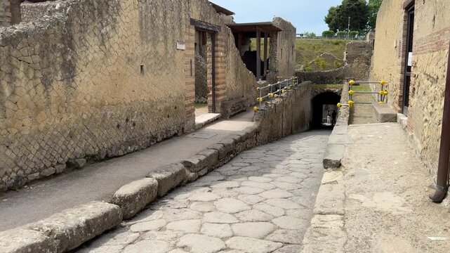 Stone Tunnel and Road Connecting the Port Side and Sea Access to Herculaneum