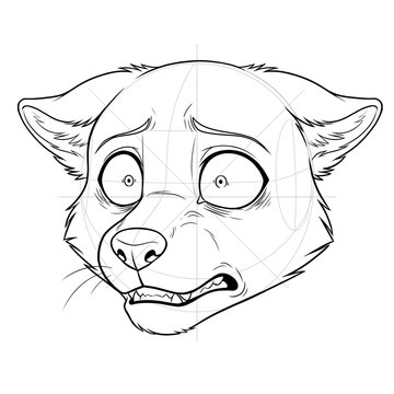 Scared terrified furry dummy head expression base.