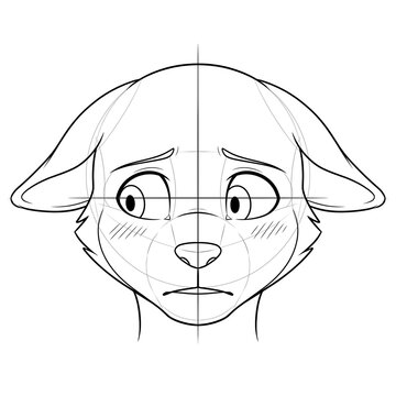Embarrassed blushing furry dummy head expression base.