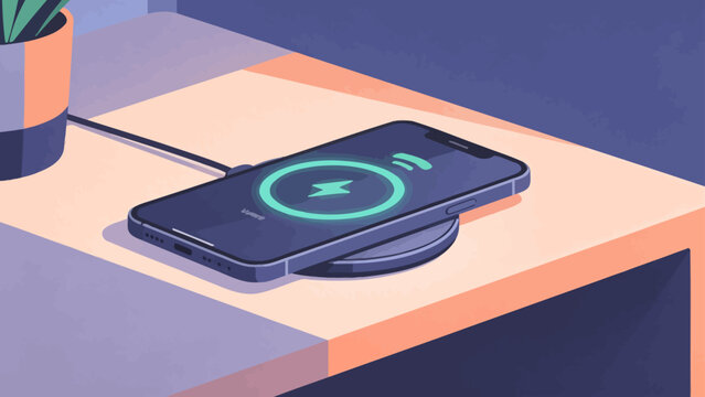 Wireless phone charging on table