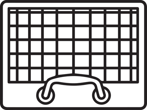 Premium High-Resolution Flat Black-and-White Vector Icon of a Metal Type Case with Brass Handle for Typography, Printing, Publishing, Branding, Creative Design, Office Supplies