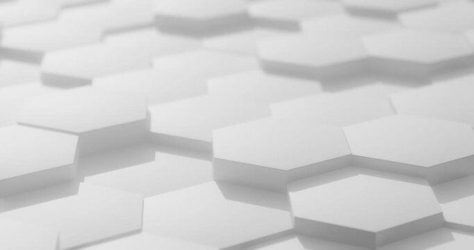 Abstract white 3d hexagon pattern background looping animation