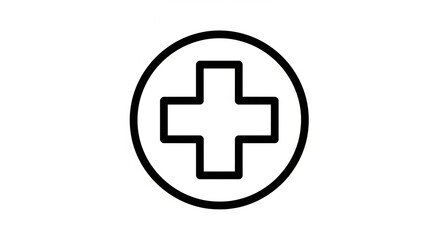 Fototapeta premium Medical cross symbol in circle healthcare icon medical sign health symbol