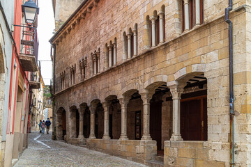 Obraz premium Medieval stone street in Besalu town. Catalonia. Spain