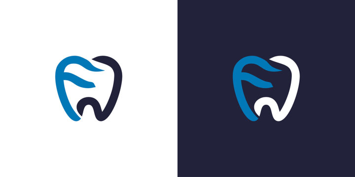 medical dental logo design with letter F