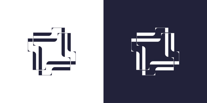 L-shaped community logo design in a square shape luxury