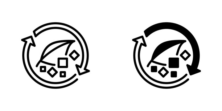 Biodegradable Vector Line Icon for environmental sustainability