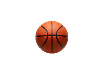 Fototapeta premium A classic basketball shown in a minimalist setting with visible seams and logo. isolated on white background