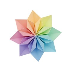Fototapeta premium Colorful paper origami star isolated on white background